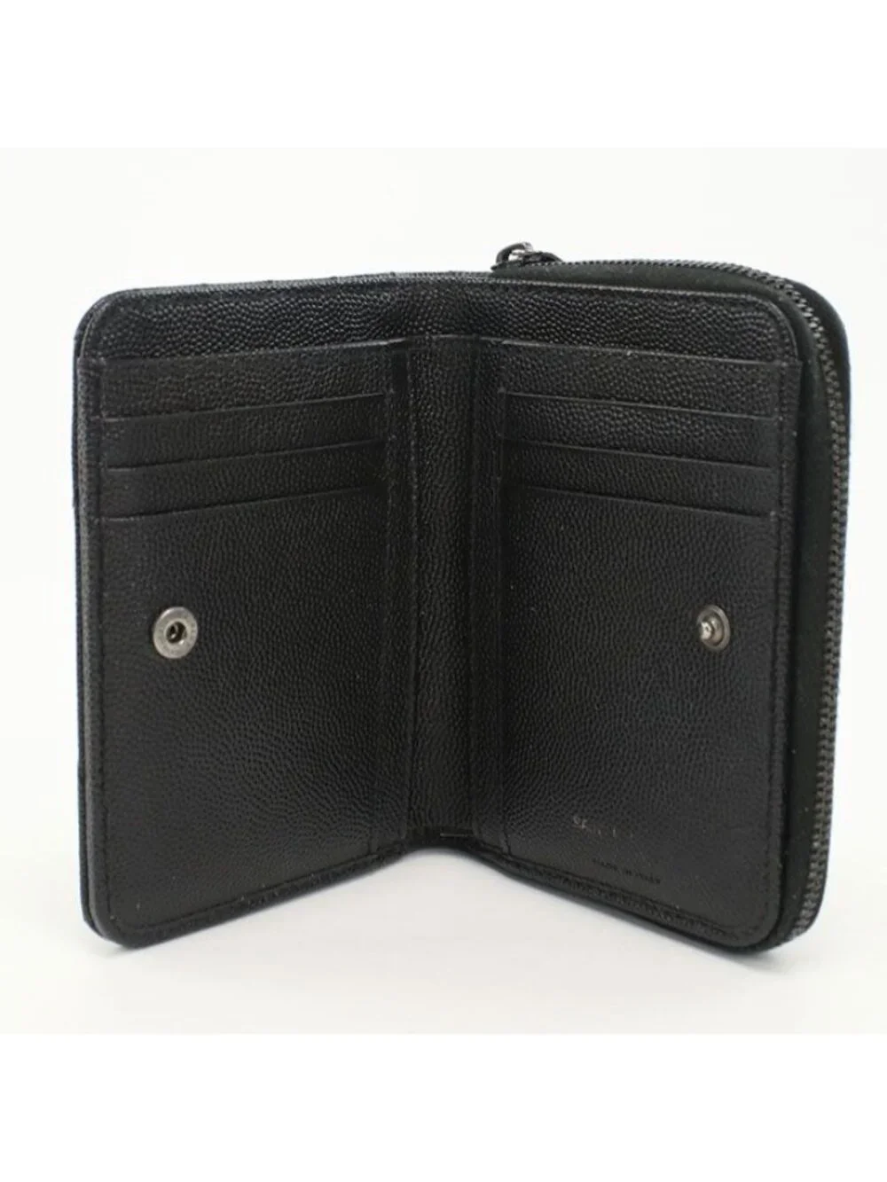 ★SOLD★ Saint Laurent Zip Around Wallet Monogram Compact Bifold Calf - Picture 3 of 10